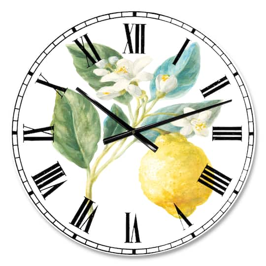 Designart 'Floursack Lemon I Farmhouse Wall Clock